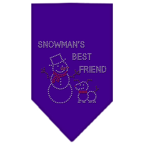 Snowman's Best Friend Rhinestone Bandana Purple Large